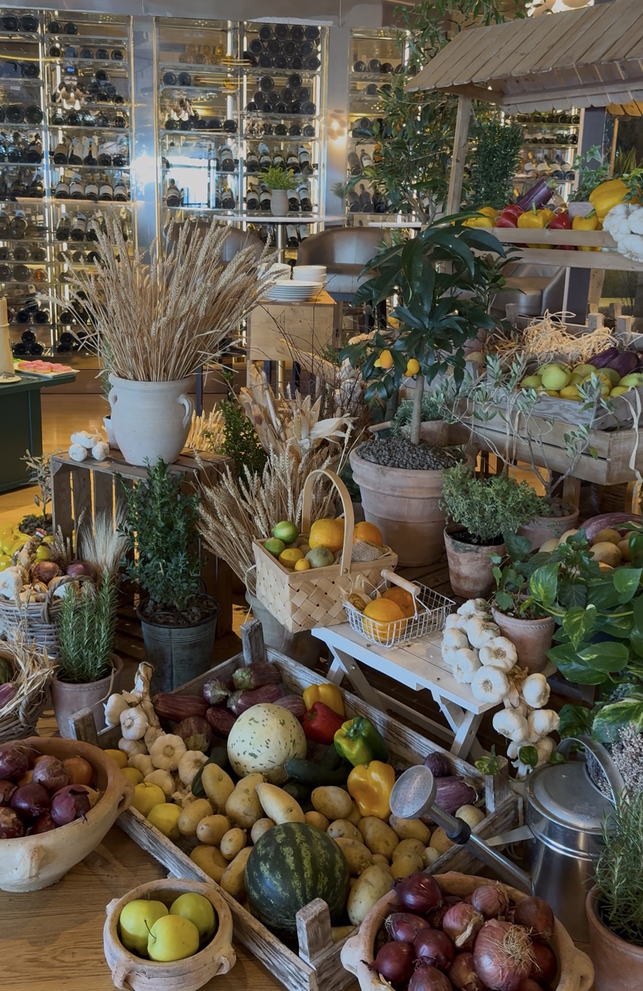 A market display of fresh seasonal produce